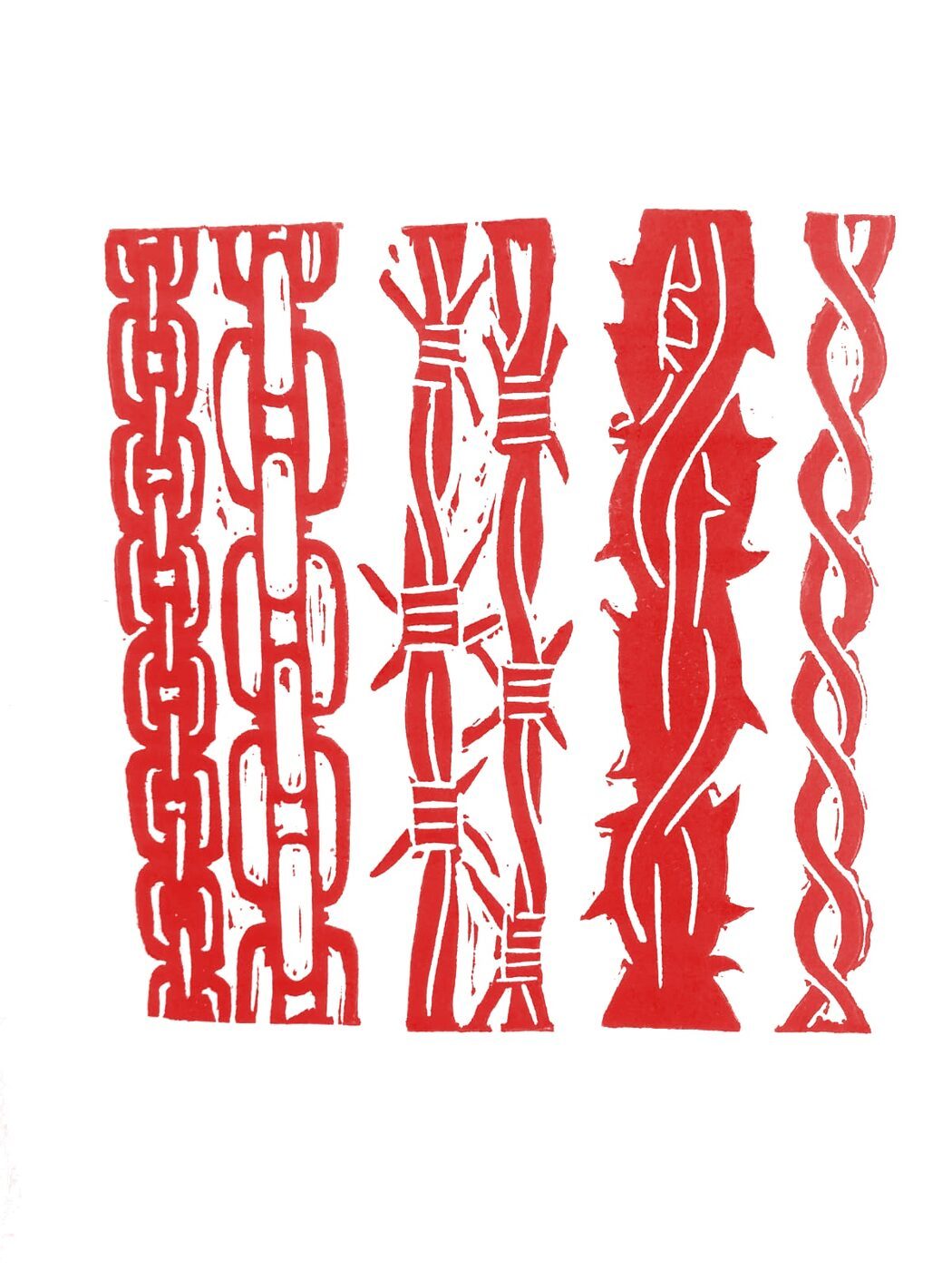 Cadenas y púas (versión roja)
